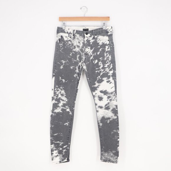 MOTHER Gray White Hide Out Print The Looker Denim Skinny Jeans Size 29 - Picture 1 of 10